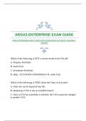 ARGUS ENTERPRISE EXAM GUIDE WITH GUARANTEED ACCURATE ANSWERS |VERIFIED