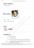 Feedback Log & Score Sabina Vasquez 