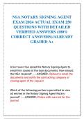 NSA NOTARY SIGNING AGENT EXAM 2024 ACTUAL EXAM 250 QUESTIONS WITH DETAILED VERIFIED ANSWERS (100% CORRECT ANSWERS)/ALREADY GRADED A+