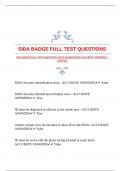 SIDA BADGE FULL TEST QUESTIONS WITH GUARANTEED ACCURATE ANSWERS |VERIFIED