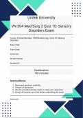 VN 304 Med Surg 2 Quiz 10: Sensory Disorders Exam