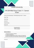  VN 304 Med Surg 2 Quiz 11: Cancer Exam