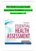 TEST BANK ESSENTIAL HEALTH ASSESSMENT 2nd edition, Janice Thompson 2023/2024{chapter1-24}