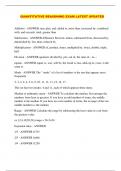 QUANTITATIVE REASONING EXAM LATEST UPDATED