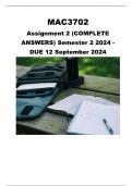 MAC3702 Assignment 2 (COMPLETE ANSWERS) Semester 2 2024 - DUE 12 September 2024