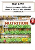 TEST BANK For Wardlaw's Contemporary Nutrition: 2024 Release 12th Edition by Smith & Spees, ISBN: 9781260695489, All 16 Chapters Covered, Verified Latest Edition