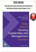 TEST BANK For Kelly Vana's Nursing Leadership and Management 4th Edition by Vana & Tazbir, ISBN: 9781119596615, All 31 Chapters Covered, Verified Latest Edition