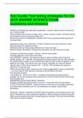 Test Guide- Test taking strategies for the AICE MARINE SCIENCE EXAM Questions and Answers