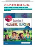 COMPLETE TEST BANK: Wong's Essentials Of Pediatric Nursing 10th Edition By Marilyn J. Hockenberry Phd Rn Ppcnp-Bc Faan (Author) Latest Update.