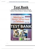 Test Bank For Meeting the Physical Therapy Needs of Children 3rd Edition by Susan K. Effgen, Alyssa LaForme Fiss All Chapters (1-26) | A+ ULTIMATE GUIDE 2024