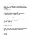 ATI RN Mental Health Exam Questions and Answers