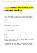 CSO EXAM PREP questions with complete solutions