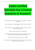 Zabbix Certified Specialist Day 2 Correct Questions & Answers!!