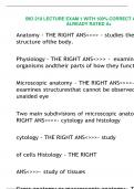 BIO 210 LECTURE EXAM 1 WITH 100% CORRECT ANSWER ALREADY RATED A+