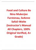 Instructor's Manual For Food and Culture 8th Edition By Nina Mukerjee Furstenau, SeAnne Safaii-Waite (All Chapters, 100% Original Verified, A+ Grade)