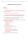 NUR2063 / NUR 2063: Essentials of Pathophysiology Exam 1 Module 1 Study Guide (Latest 2021 / 2022) Rasmussen College