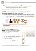 Balancing Chemical Equations Gizmo (answered) 2021, all answers correct