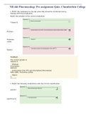 NR 446 Pharmacology Pre-assignment Quiz- Chamberlain College