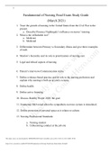 Fundamental of Nursing Final Exam Study Guide 2021