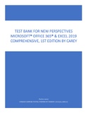 Test Bank for New Perspectives Microsoft® Office 365® & Excel 2019 Comprehensive, 1st Edition By Carey.