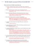 NR304 / NR 304: Health Assessment II FINAL EXAM REVIEW (Latest 2021 / 2022) Chamberlain College Of Nursing