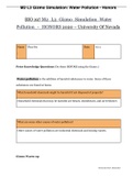 BIO 197 M2  L3  Gizmo  Simulation  Water  Pollution   HONORS 2020