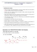 ETF2100/5910 Introductory Econometrics Assignment 1, Semester 2, 2020 IMPORTANT NOTES: • Type your answers using Microsoft Word or write your answers clearly. You must submit a PDF file to Moodle. Other file formats are not accepted. • Notation used in th