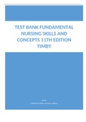 Test bank Fundamental Nursing Skills and Concepts 11th Edition Timby