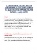 LOUISIANA PROPERTY AND CASUALTY  ARIZONA EXAM ACTUAL EXAM COMPLETE  430 QUESTIONS AND DETAILED ANSWERS  RATED A | BRAND NEW!!!