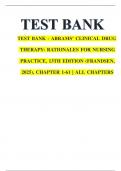 TEST BANK - ABRAMS’ CLINICAL DRUG THERAPY: RATIONALES FOR NURSING PRACTICE, 13TH EDITION (FRANDSEN, 2025), CHAPTER 1-61 | ALL CHAPTERS