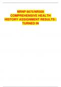 NRNP 6675/NR509  COMPREHENSIVE HEALTH  HISTORY ASSIGNMENT RESULTS | TURNED IN