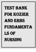 Test Bank for Kozier & Erb's Fundamentals of Nursing, 10th Edition. Audrey J. Berman