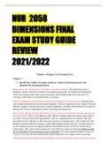 NUR  2058 DIMENSIONS FINAL EXAM STUDY GUIDE REVIEW | COMPLETE A GRADE