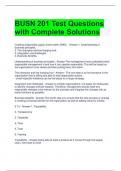 BUSN 201 Test Questions with Complete Solutions 