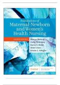 Test Bank for Foundations of Maternal-Newborn and Women’s Health Nursing, 8th Edition by Murray, A+ guide.