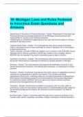 19- Michigan Laws and Rules Pertinent to Insurance Exam Questions and Answers