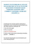 BARNEY FLETCHER REAL ESTATE EXAM 2024-2025 ACTUAL EXAM 300 QUESTIONS WITH DETAILED VERIFIED ANSWERS (100% CORRECT ANSWERS) /ALREADY GRADED A+