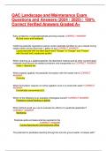 QAC Landscape and Maintenance Exam Questions and Answers (2024 / 2025) | 100% Correct Verified Answers Graded A+