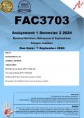 FAC3703 Assignment 1 (COMPLETE ANSWERS) Semester 2 2024 - DUE 7 September 2024 