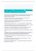 MI Property & Casualty Exam - Michigan-Specific Regulations and Laws Questions and Answers