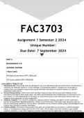 FAC3703 Assignment 1 (ANSWERS) Semester 2 2024 - DISTINCTION GUARANTEED