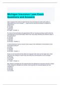 Michigan Insurance Laws Exam Questions and Answers