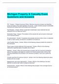 Michigan Property & Casualty Exam Questions and Answers 100% correct