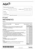 AQA AS Level 2024 Maths Paper 1 and 2 AND AQA A-Level Maths Paper 1,2 and 3 ALL WITH Mark Schemes 