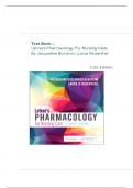 Test Bank Lehne-s Pharmacology for Nursing Care, 11th Edition by Jacqueline Burchum, Laura Rosenthal Chapter 1- 112/Complete Guide A+.