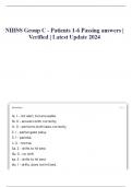 NIHSS Group C - Patients 1-6 Passing answers | Verified | Latest Update 2024