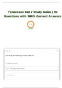 Tennessee Cat 7 Study Guide | 90 Questions with 100% Correct Answers