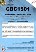 CBC1501 Assignment 2 (COMPLETE ANSWERS) Semester 2 2024 (681974) - DUE 6 September 2024