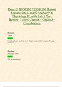 Exam 2: BIOS255 / BIOS 255 (Latest Update 2024 / 2025) Anatomy & Physiology III with Lab | Test Review | 100% Correct | Grade A - Chamberlain