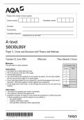 AQA A Level Sociology Question Paper 3 2024